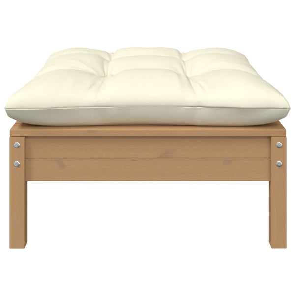 2-istuttava Puutarhasohva kermanväriset tyynyt täysi mänty