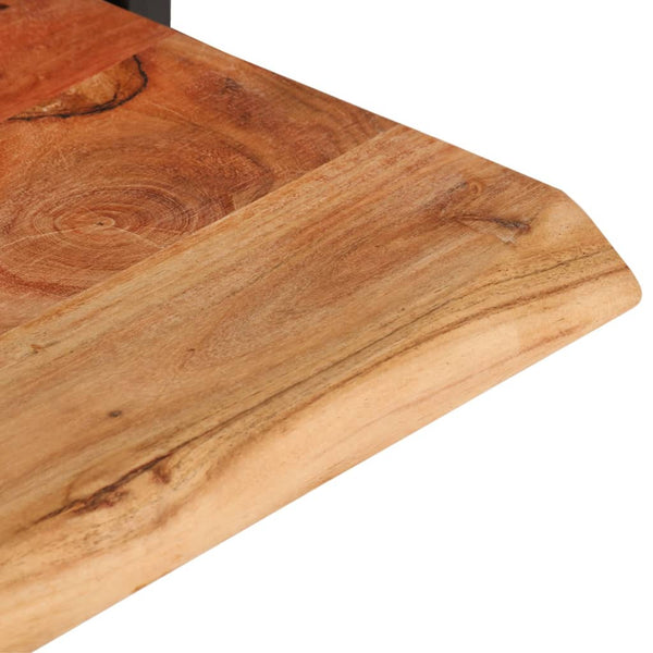 Seinähyllyt 2 kpl 80x25x35 cm täysi akasiapuu ja teräs
