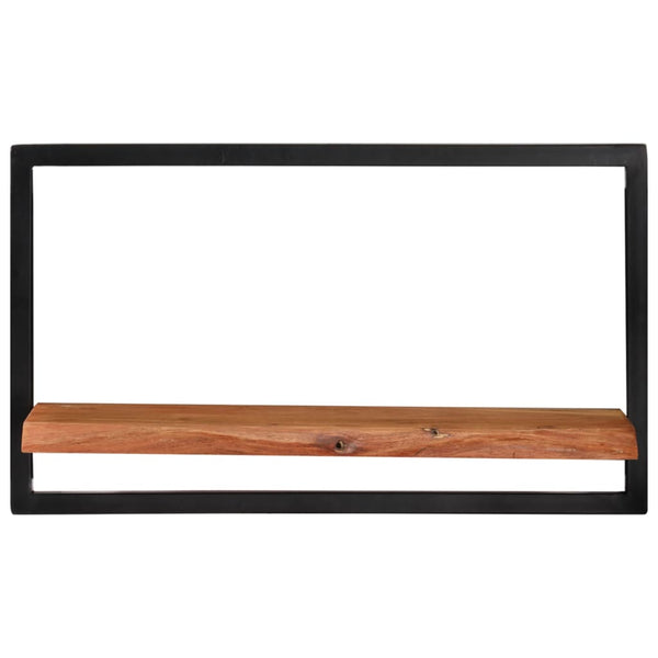 Seinähyllyt 2 kpl 60x25x35 cm täysi akasiapuu ja teräs
