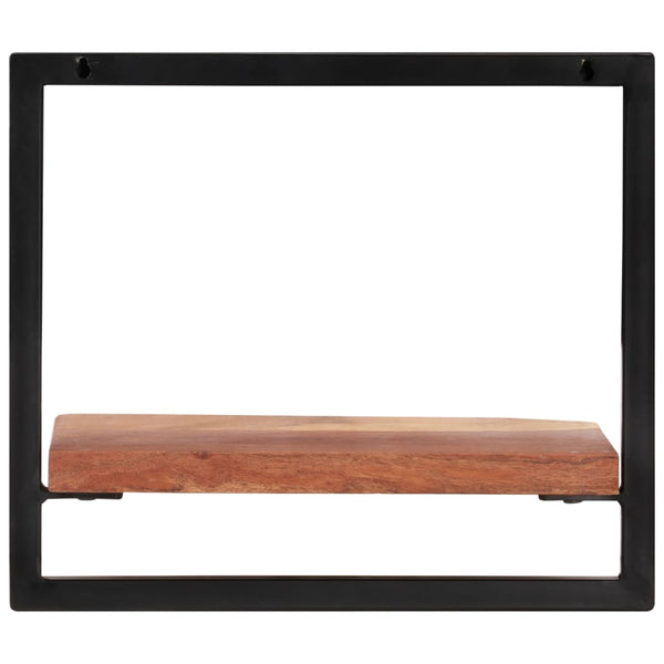 Seinähyllyt 2 kpl 40x24x35 cm täysi akasiapuu ja teräs