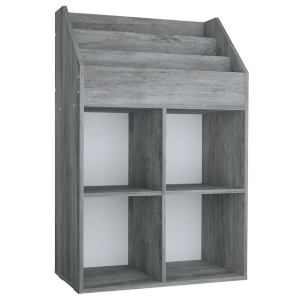 Lasten lehtiteline betoninharmaa 71x30x114 cm tekninen puu