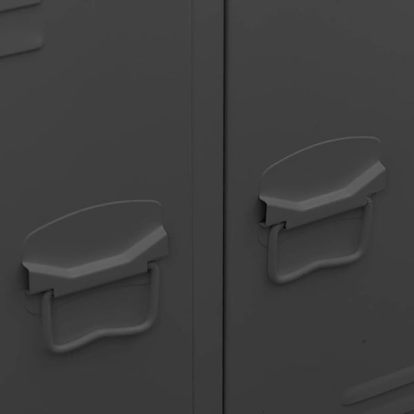 Teollistyylinen vaatekaappi antrasiitti 67x35x107 cm teräs