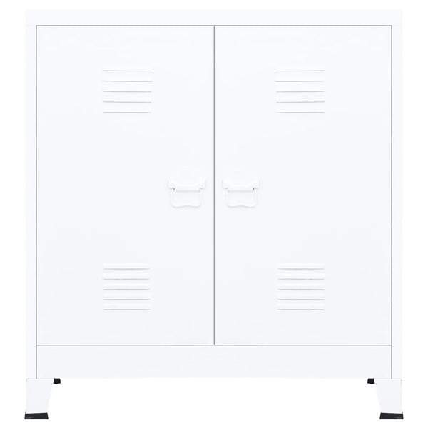 Teollinen säilytysarkku valkoinen 90x40x100 cm teräs