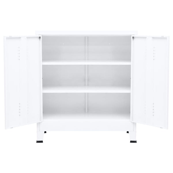 Teollinen säilytysarkku valkoinen 90x40x100 cm teräs