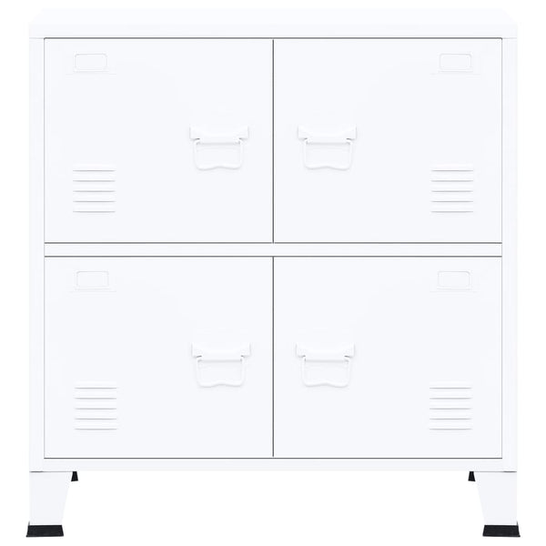 Teollinen säilytysarkku valkoinen 75x40x80 cm teräs