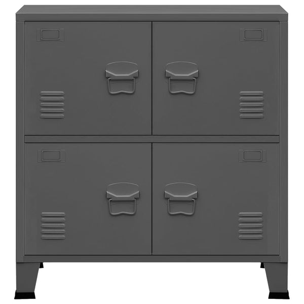 Teollinen säilytysarkku antrasiitti 75x40x80 cm teräs