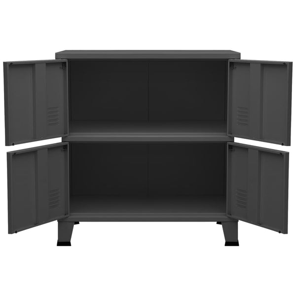 Teollinen säilytysarkku antrasiitti 75x40x80 cm teräs