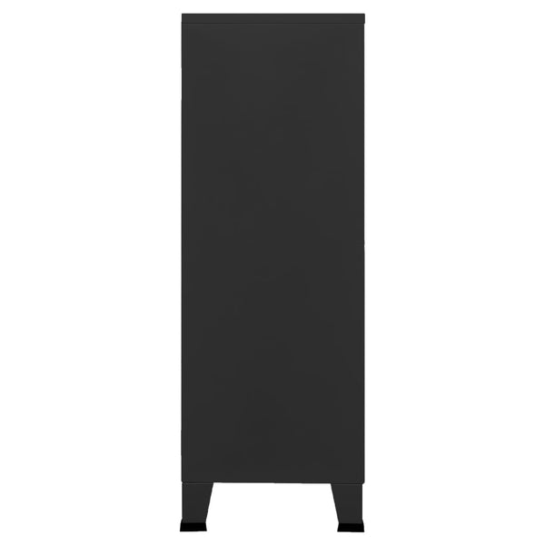 Teollinen säilytysarkku musta 75x40x115 cm metalli