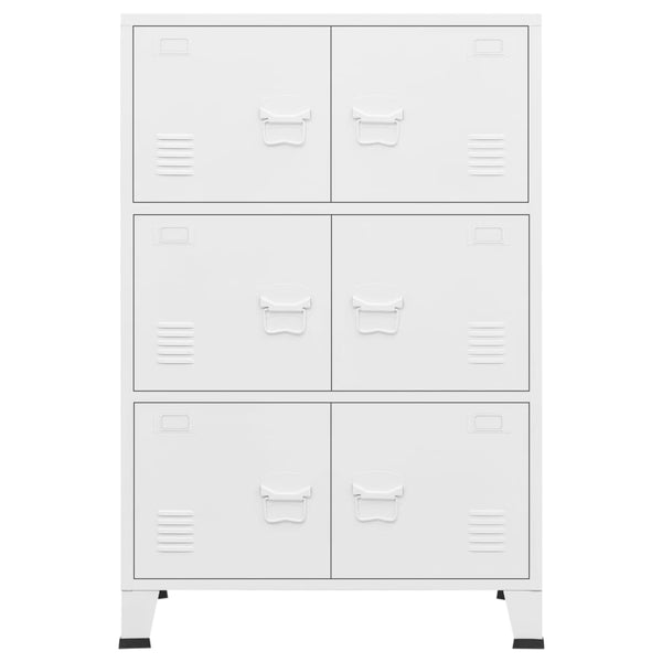 Teollinen säilytysarkku valkoinen 75x40x115 cm metalli