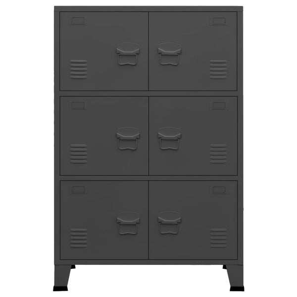 Teollinen säilytysarkku antrasiitti 75x40x115 cm metalli