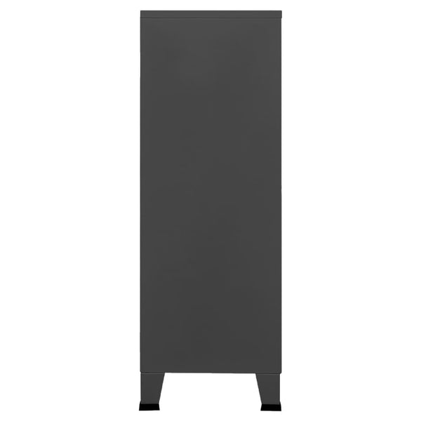 Teollinen säilytysarkku antrasiitti 75x40x115 cm metalli