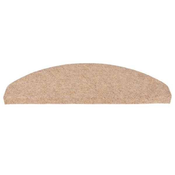 Itsekiinnittyvät porrasmatot 15 kpl 65x22,5x3,5 cm beige