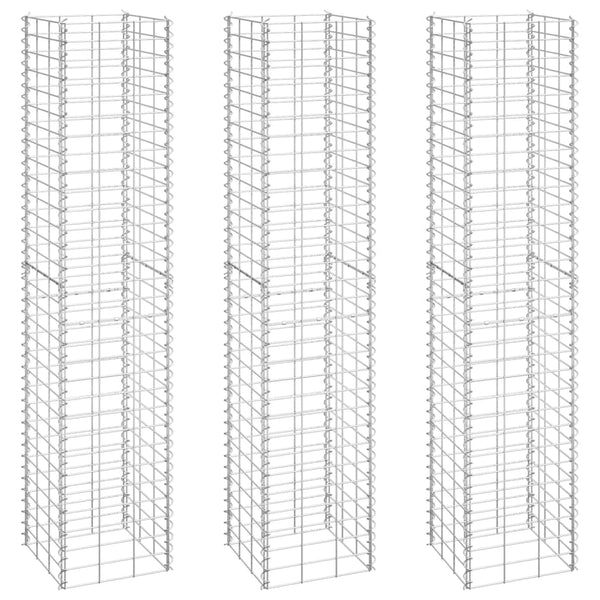 Korotetut kivikorit 3 kpl 30x30x150 cm rauta