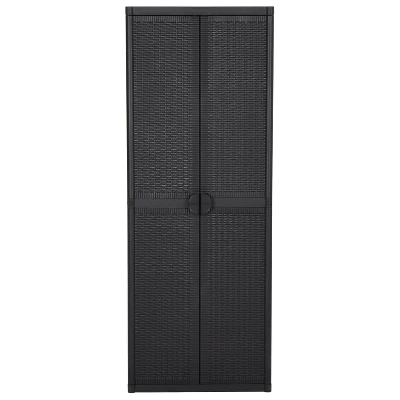 Zarandu ulkosäilytyskaappi musta 65x45x172cm (pp rottinki)