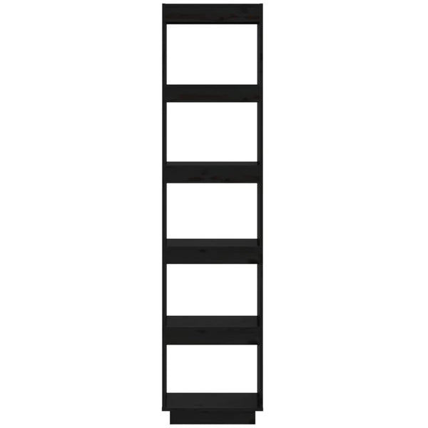 Kirjahylly/tilanjakaja musta 40x35x167 cm täysi mänty
