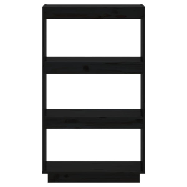 Kirjahylly/tilanjakaja musta 60x35x103 cm täysi mänty