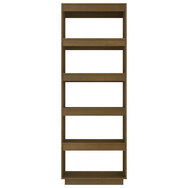 Kirjahylly/tilanjakaja hunajanruskea 60x35x167 cm täysi mänty