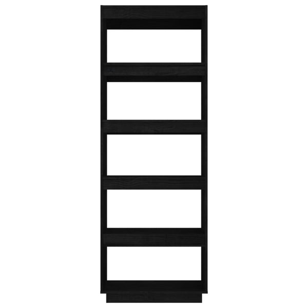 Kirjahylly/tilanjakaja musta 60x35x167 cm täysi mänty