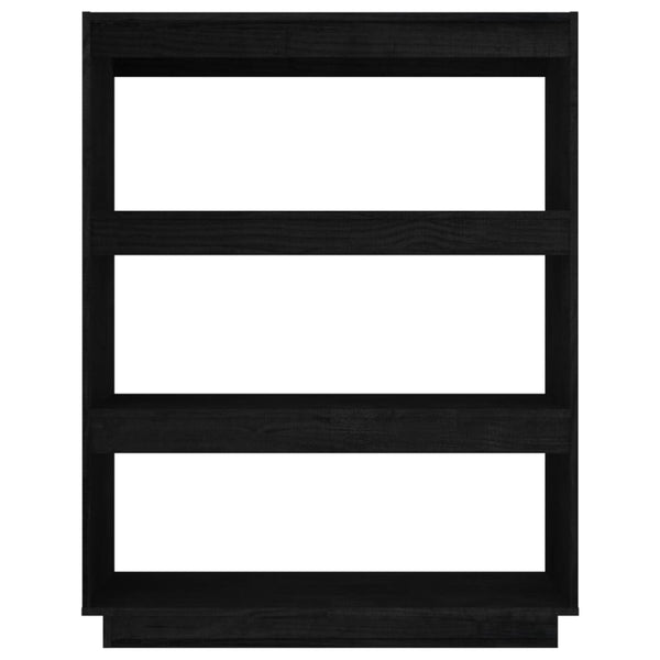 Kirjahylly/tilanjakaja musta 80x35x103 cm täysi mänty