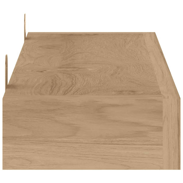 Seinähyllyt 2 kpl 90x15x4 cm täysi tiikki