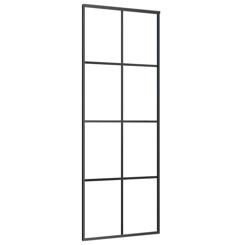 Musta liukuovi Botezatu 76x205cm (esg-lasi ja alumiini)