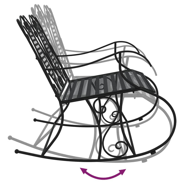 2-istuttava Keinupenkki 113 cm musta teräs