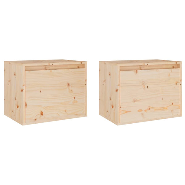Seinäkaapit 2 kpl 45x30x35 cm täysi mänty