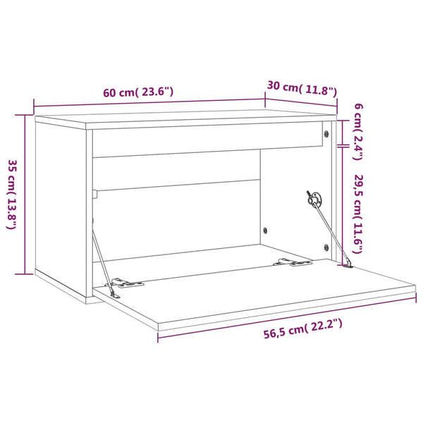 Seinäkaappi hunajanruskea 60x30x35 cm täysi mänty