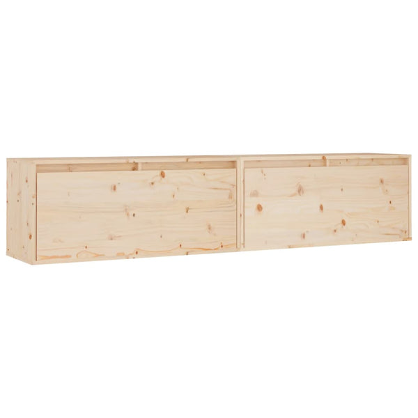 Seinäkaapit 2 kpl 80x30x35 cm täysi mänty