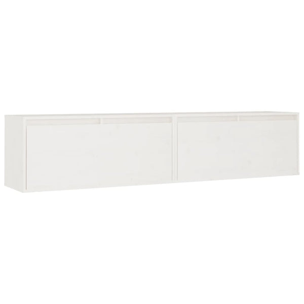 Seinäkaapit 2 kpl valkoinen 80x30x35 cm täysi mänty