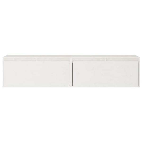 Seinäkaapit 2 kpl valkoinen 80x30x35 cm täysi mänty