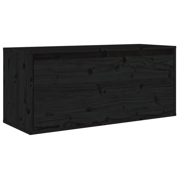 Seinäkaappi musta 80x30x35 cm täysi mänty