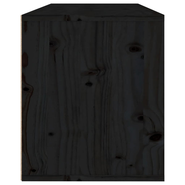 Seinäkaappi musta 80x30x35 cm täysi mänty