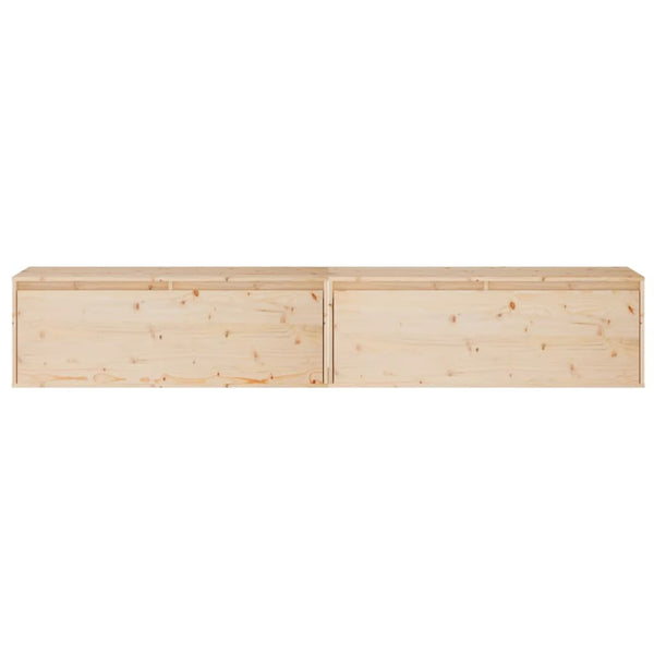 Seinäkaapit 2 kpl 100x30x35 cm täysi mänty