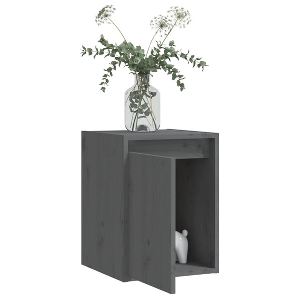 Seinäkaapit 2 kpl harmaa 30x30x40 cm täysi mänty