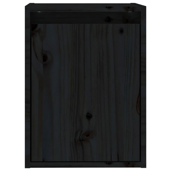 Seinäkaapit 2 kpl musta 30x30x40 cm täysi mänty