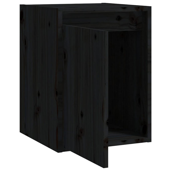 Seinäkaapit 2 kpl musta 30x30x40 cm täysi mänty