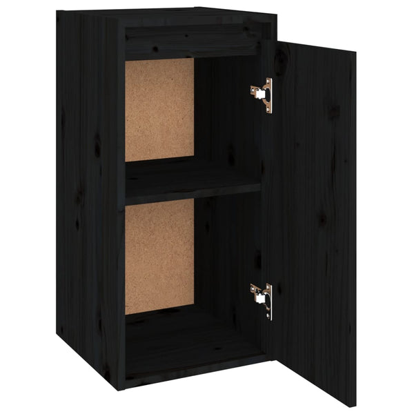 Seinäkaapit 2 kpl musta 30x30x60 cm täysi mänty