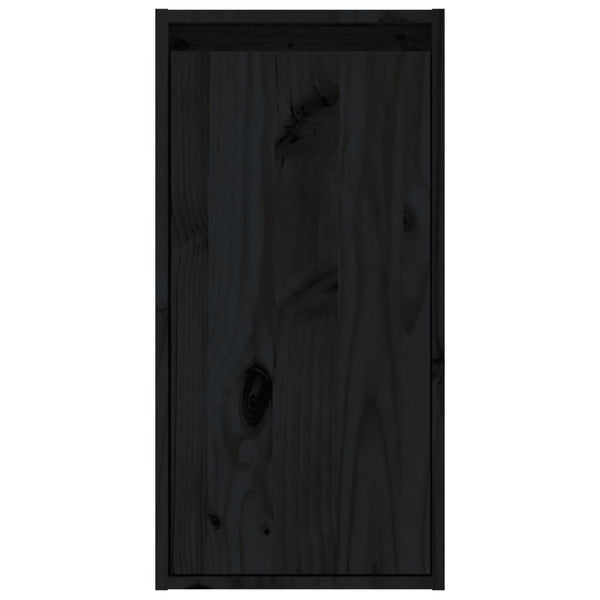 Seinäkaapit 2 kpl musta 30x30x60 cm täysi mänty