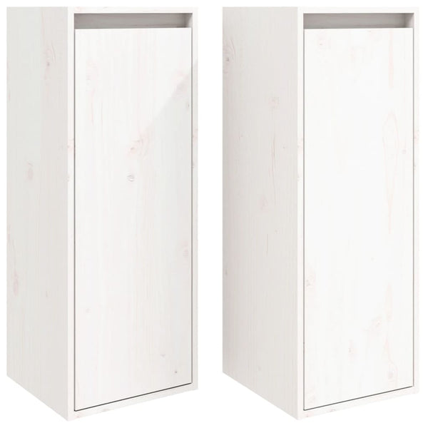 Seinäkaapit 2 kpl valkoinen 30x30x80 cm täysi mänty