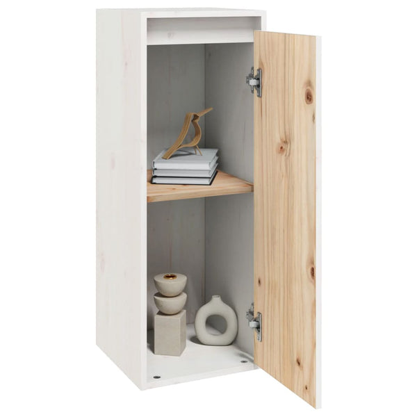 Seinäkaapit 2 kpl valkoinen 30x30x80 cm täysi mänty