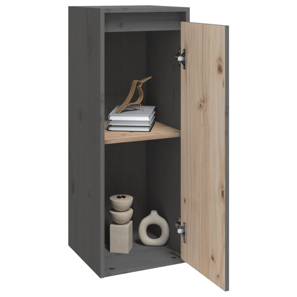 Seinäkaapit 2 kpl harmaa 30x30x80 cm täysi mänty