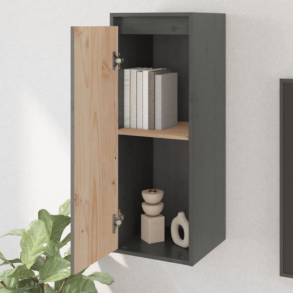Seinäkaapit 2 kpl harmaa 30x30x80 cm täysi mänty