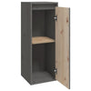 Seinäkaapit 2 kpl harmaa 30x30x80 cm täysi mänty