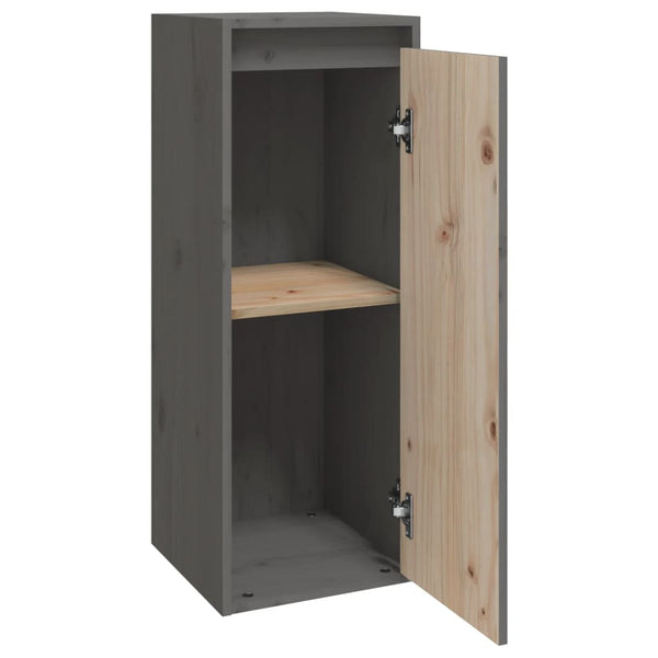 Seinäkaapit 2 kpl harmaa 30x30x80 cm täysi mänty