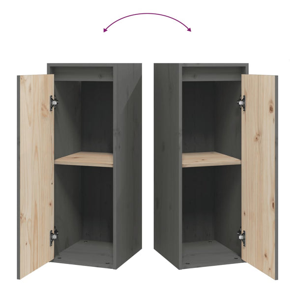 Seinäkaapit 2 kpl harmaa 30x30x80 cm täysi mänty