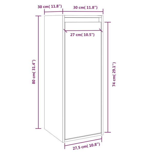 Seinäkaapit 2 kpl hunajanruskea 30x30x80 cm täysi mänty