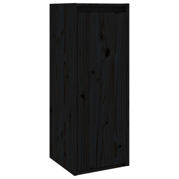 Seinäkaappi musta 30x30x80 cm täysi mänty