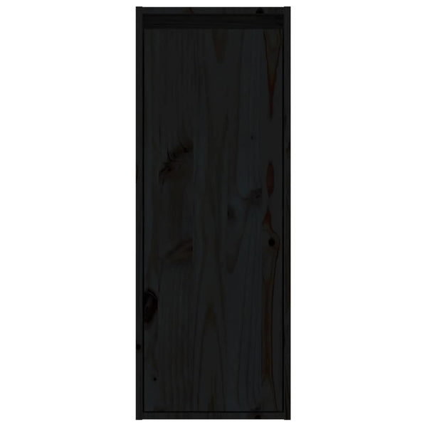 Seinäkaapit 2 kpl musta 30x30x80 cm täysi mänty