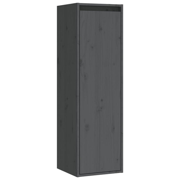 Seinäkaapit 2 kpl harmaa 30x30x100 cm täysi mänty
